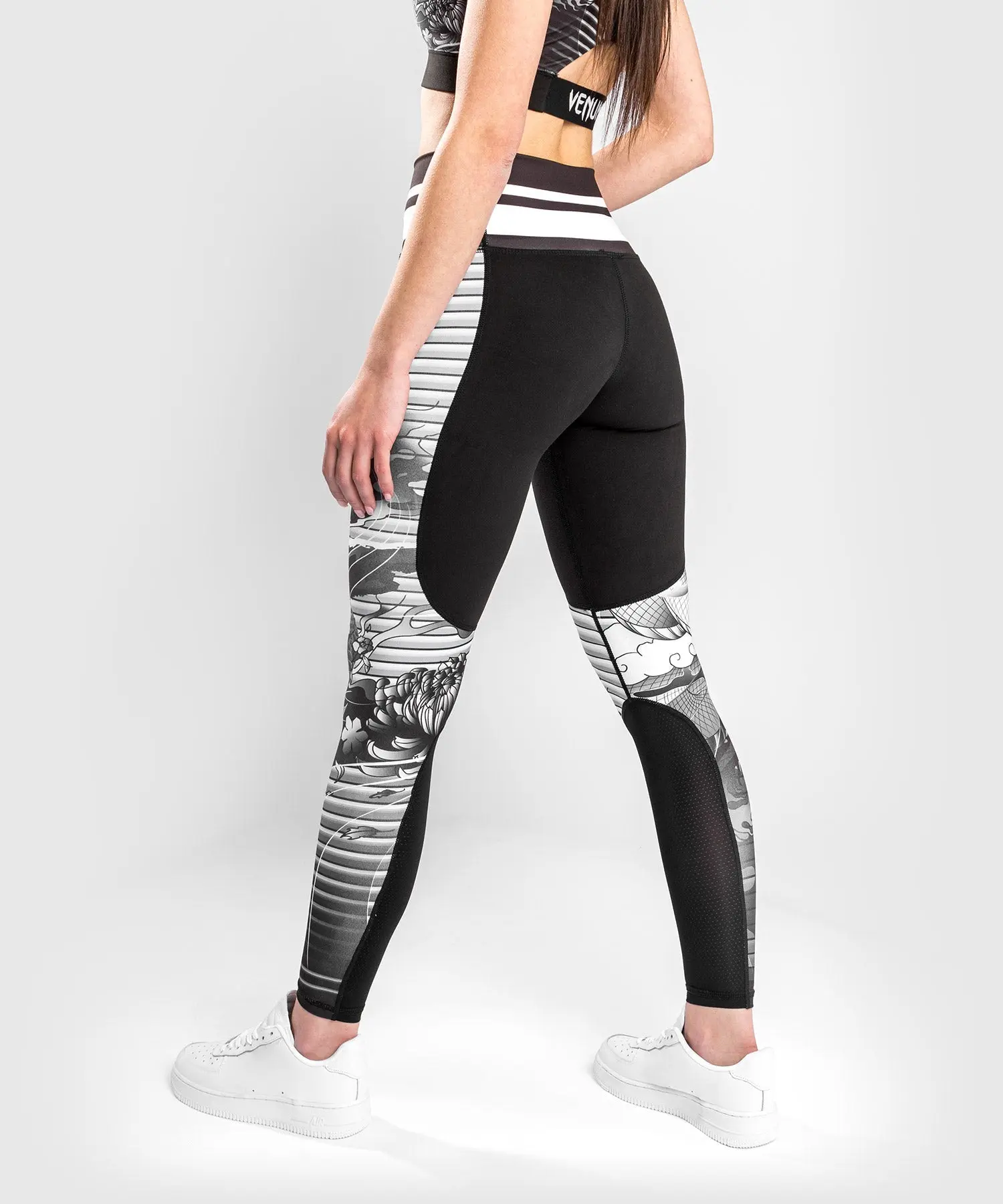 Къс клин - Venum No Gi Vale Tudo Shorts - Black/ White, женски, заден изглед