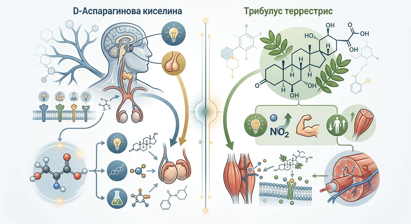 Mechanism of action of DAA and Tribulus