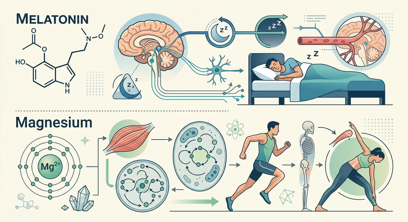 Mechanism of Action of Melatonin and Magnesium