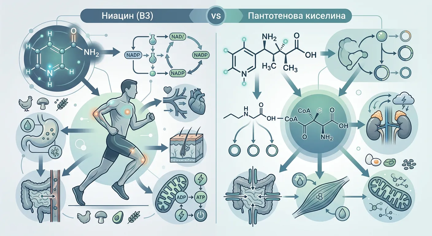 Механизъм на действие на Ниацин и Пантотенова киселина