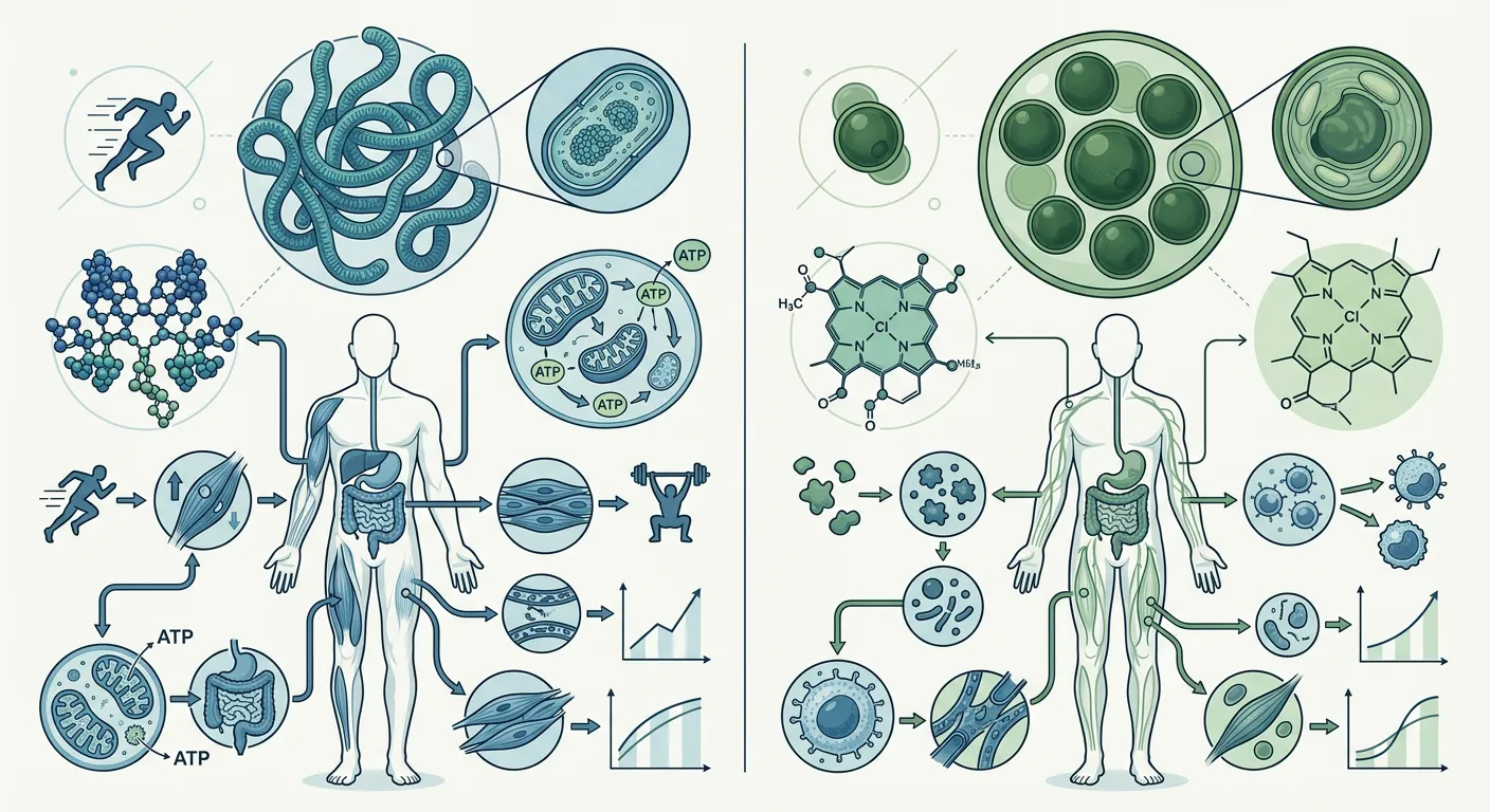 Molecular structure of phycocyanin from spirulina and chlorophyll from chlorella