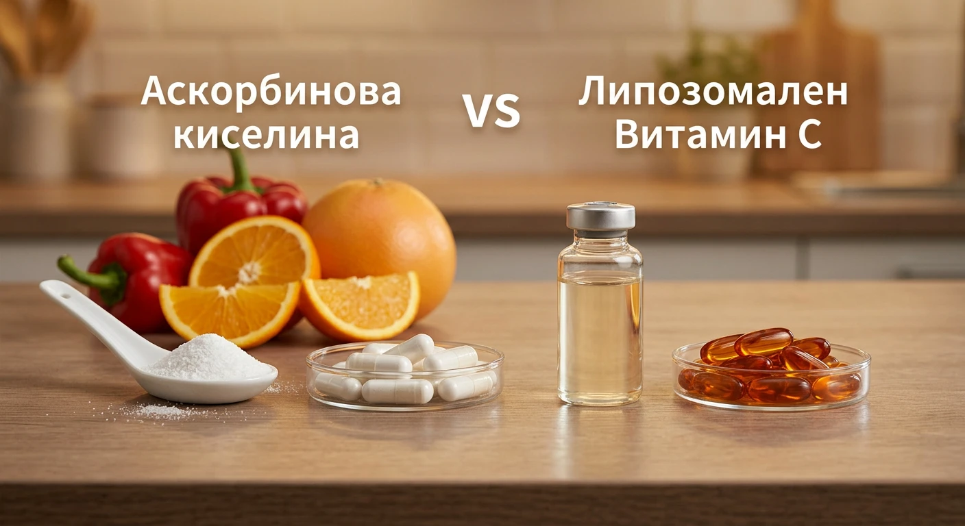 Аскорбинова киселина срещу Липозомален Витамин C: Стандартната защита срещу Оптимизираното усвояване