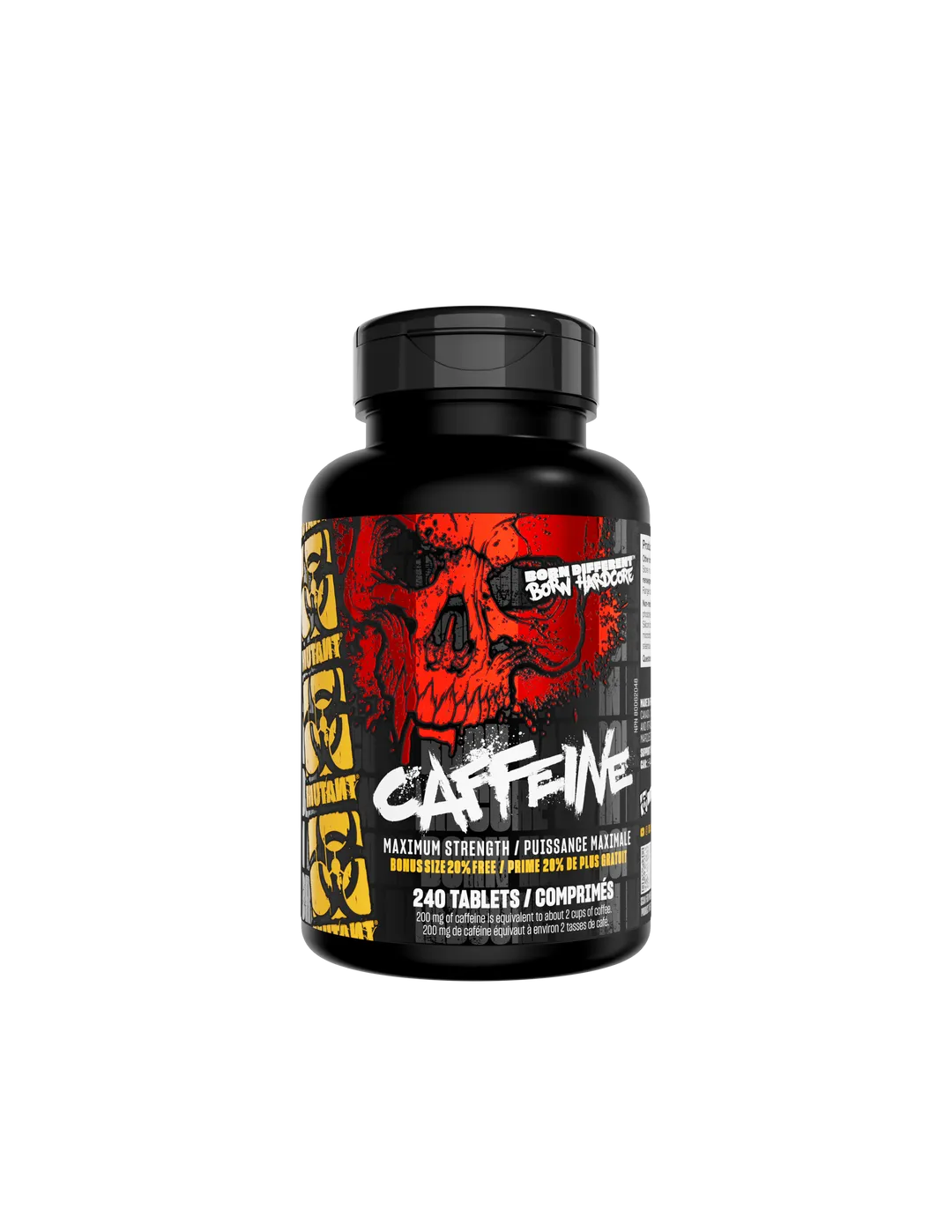 MUTANT - CAFFEINE Premium 200mg / 240tabs опаковка с череп и преден изглед