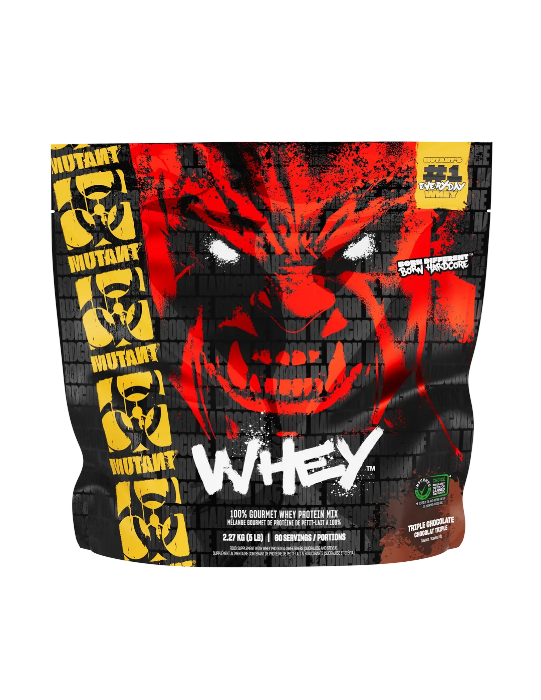 Mutant PRO Triple Whey Protein Blend 5lb етикет с хранителни стойности