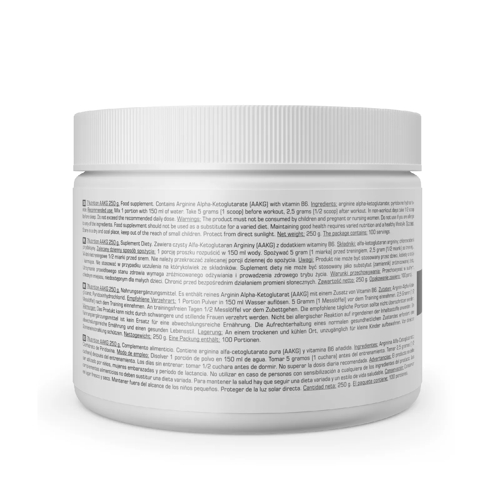 7Nutrition - AAKG 250g описание на продукта на различни езици