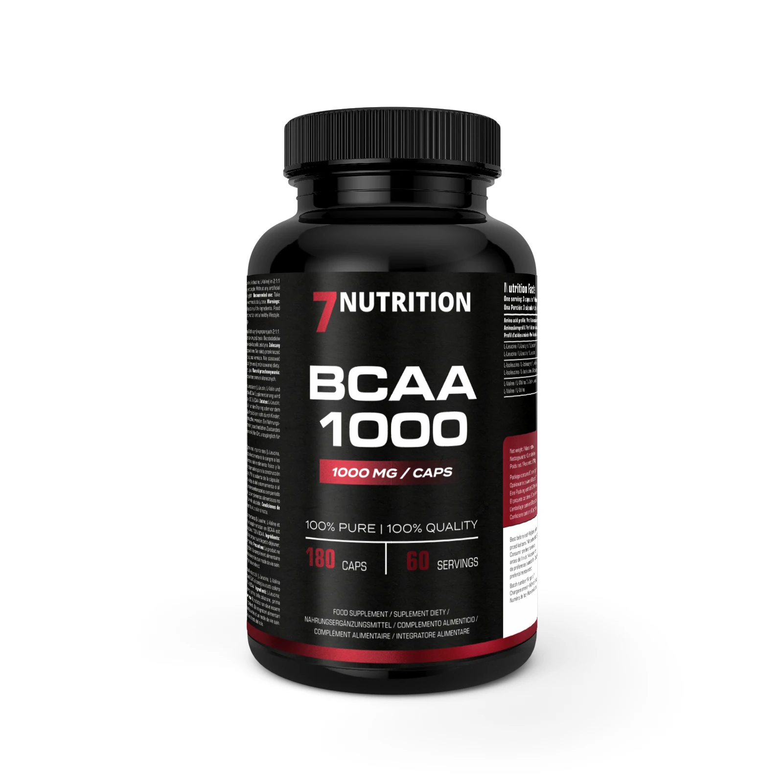 7Nutrition - BCAA 2:1:1 vege caps етикет с хранителна информация