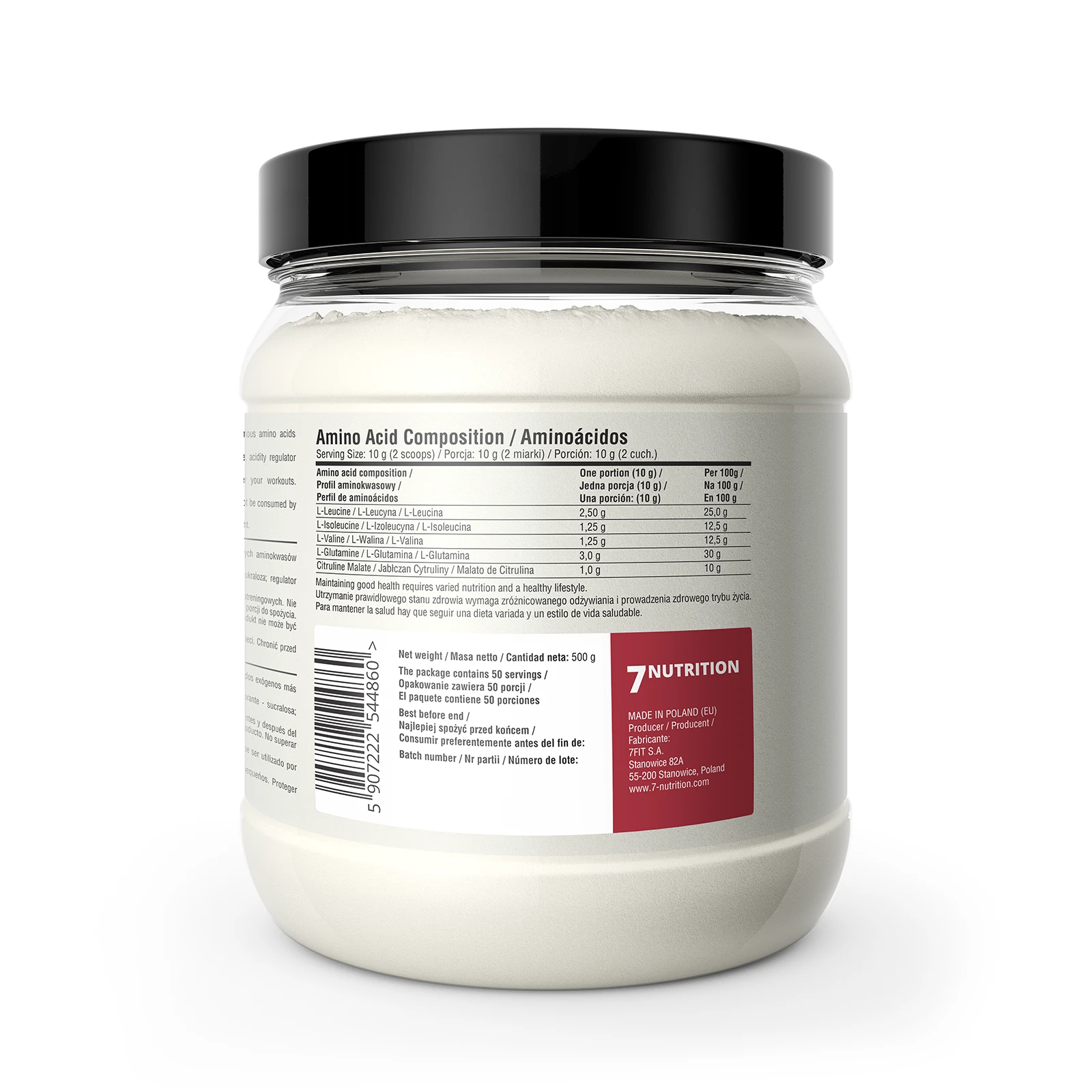 7Nutrition - BCAA Master 500g информация за хранителните стойности