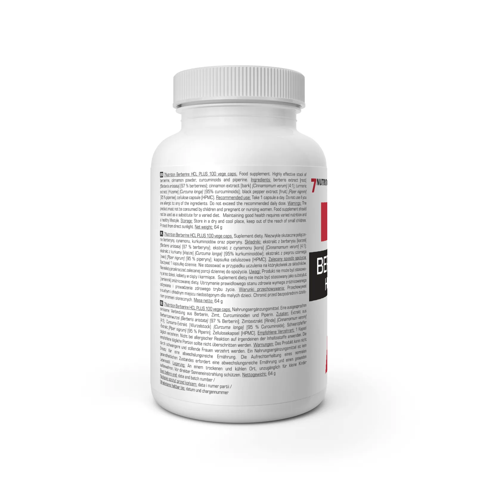 7Nutrition - BERBERINE HCL PLUS 100 vege caps