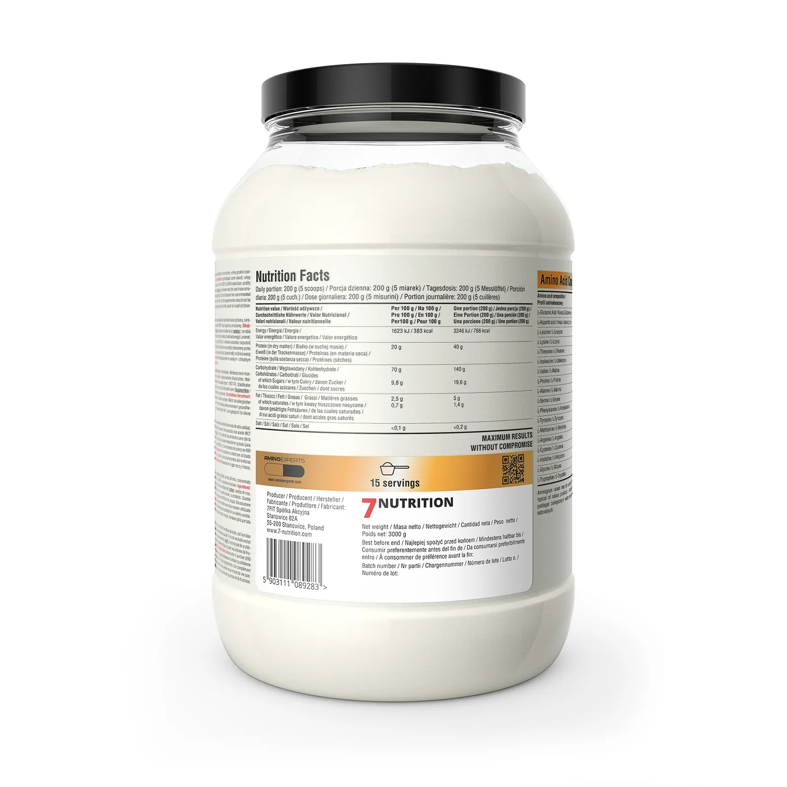 7Nutrition - BODYBUILDER 3 kg опаковка с лого 7Nutrition и информация за тегло