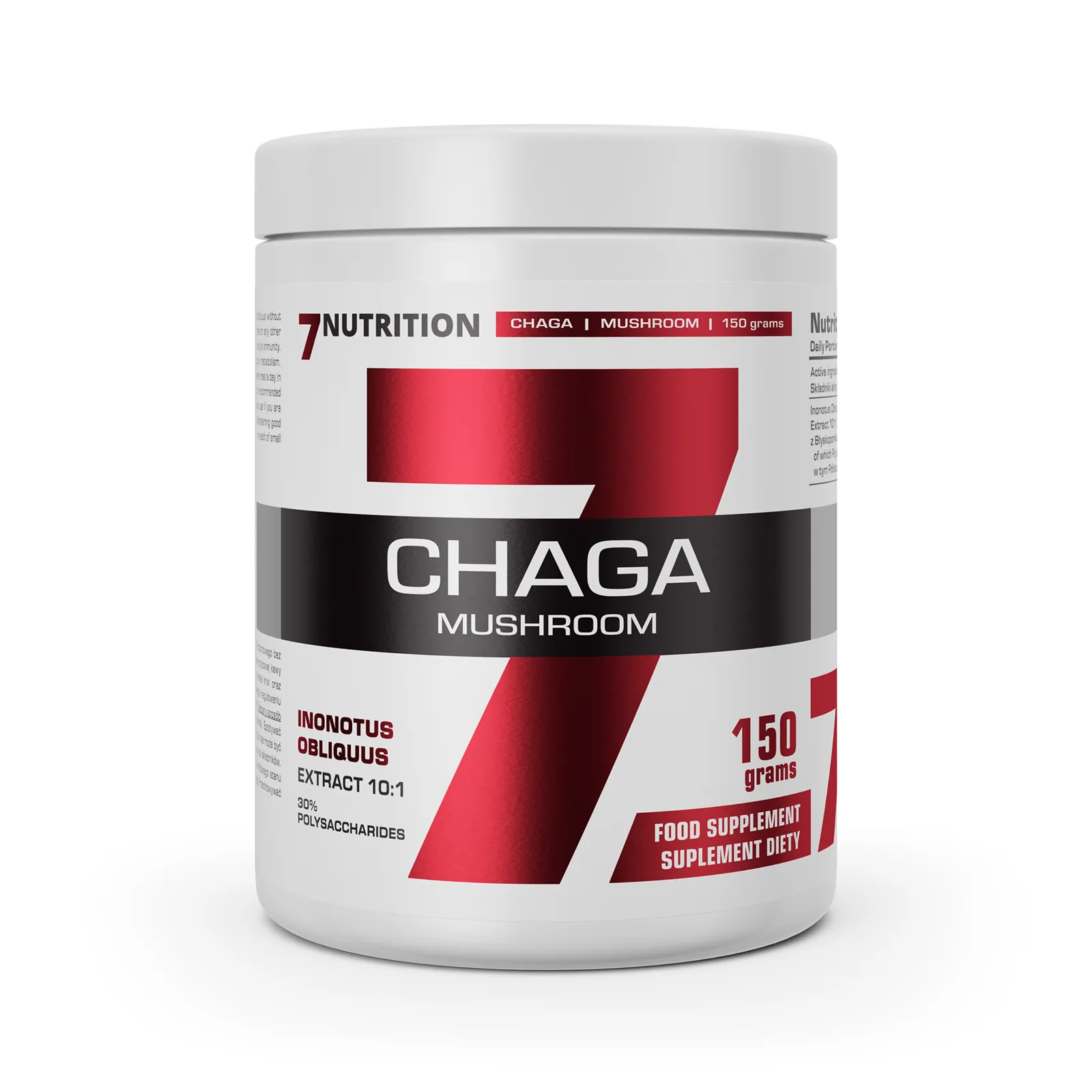 7Nutrition - CHAGA MUSHROOM 150G етикет с информация за продукта