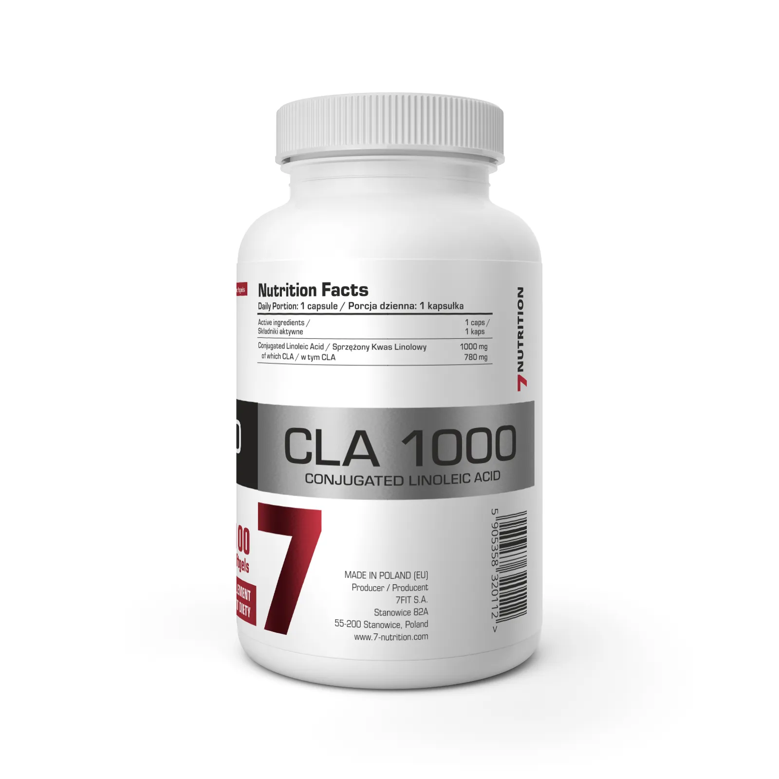 7Nutrition - CLA 1000 - 100 softgels информация за хранителната стойност