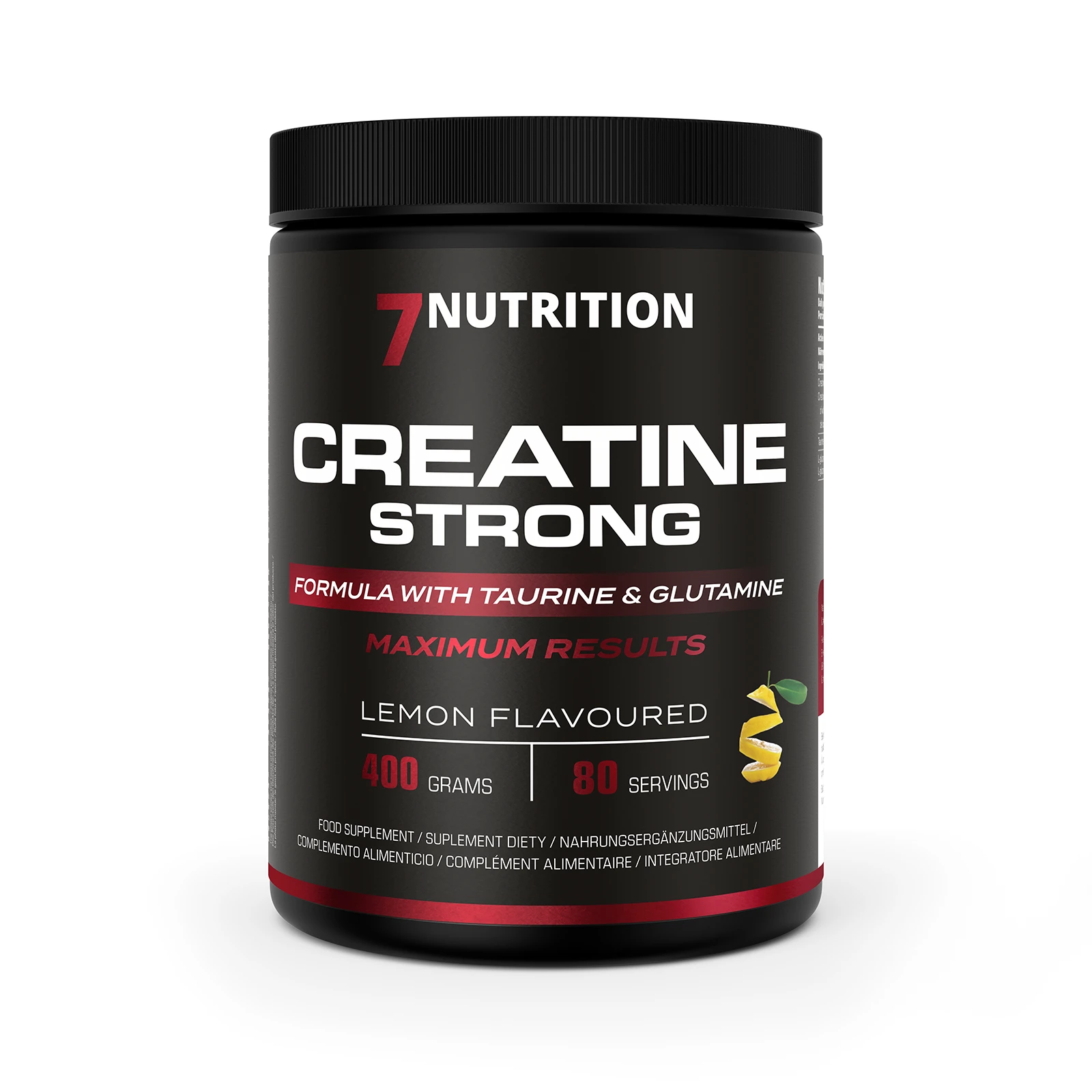 7Nutrition - Creatine Strong 400 g преден изглед на опаковката с информация за съдържанието