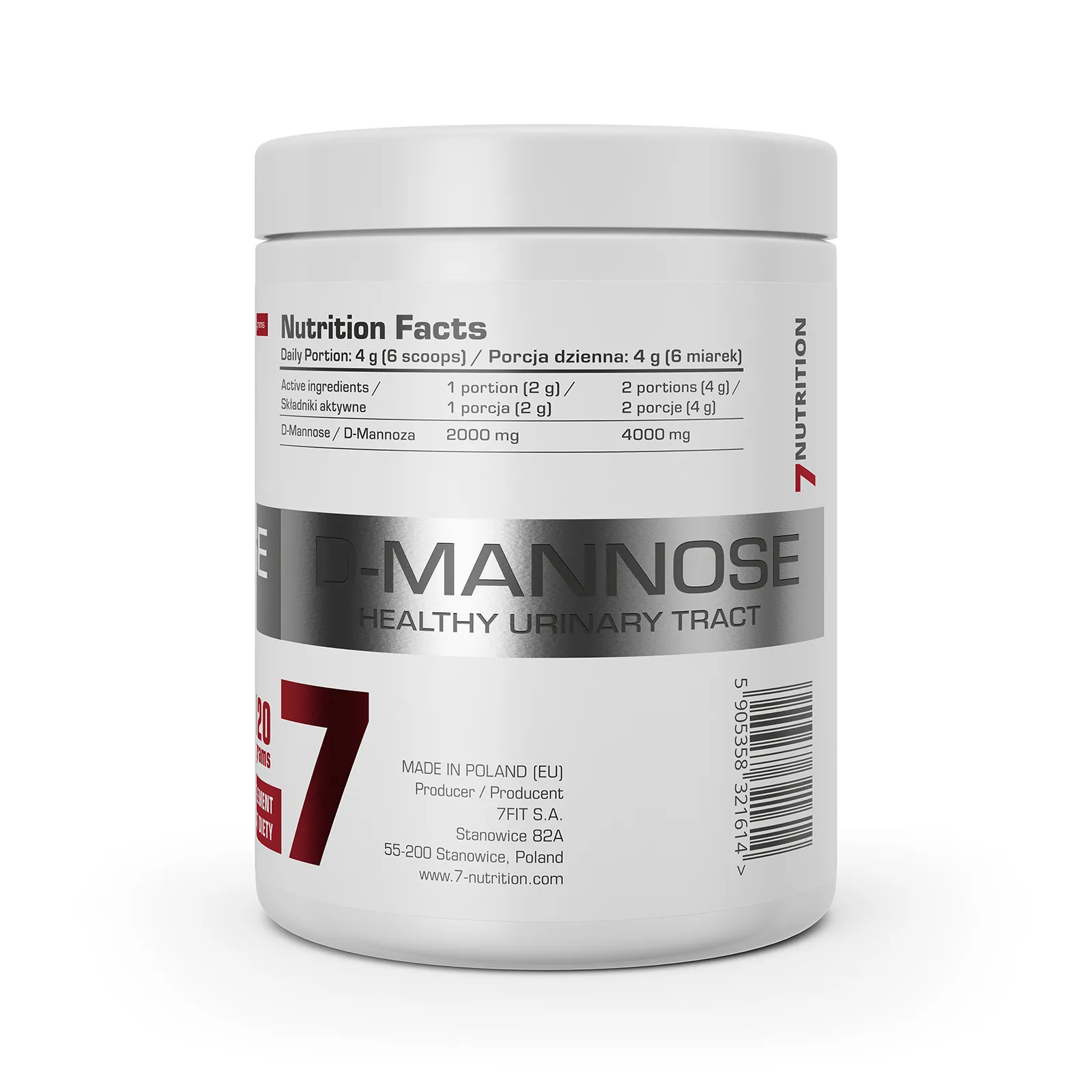 7Nutrition - D-MANNOSE 120G хранителна таблица