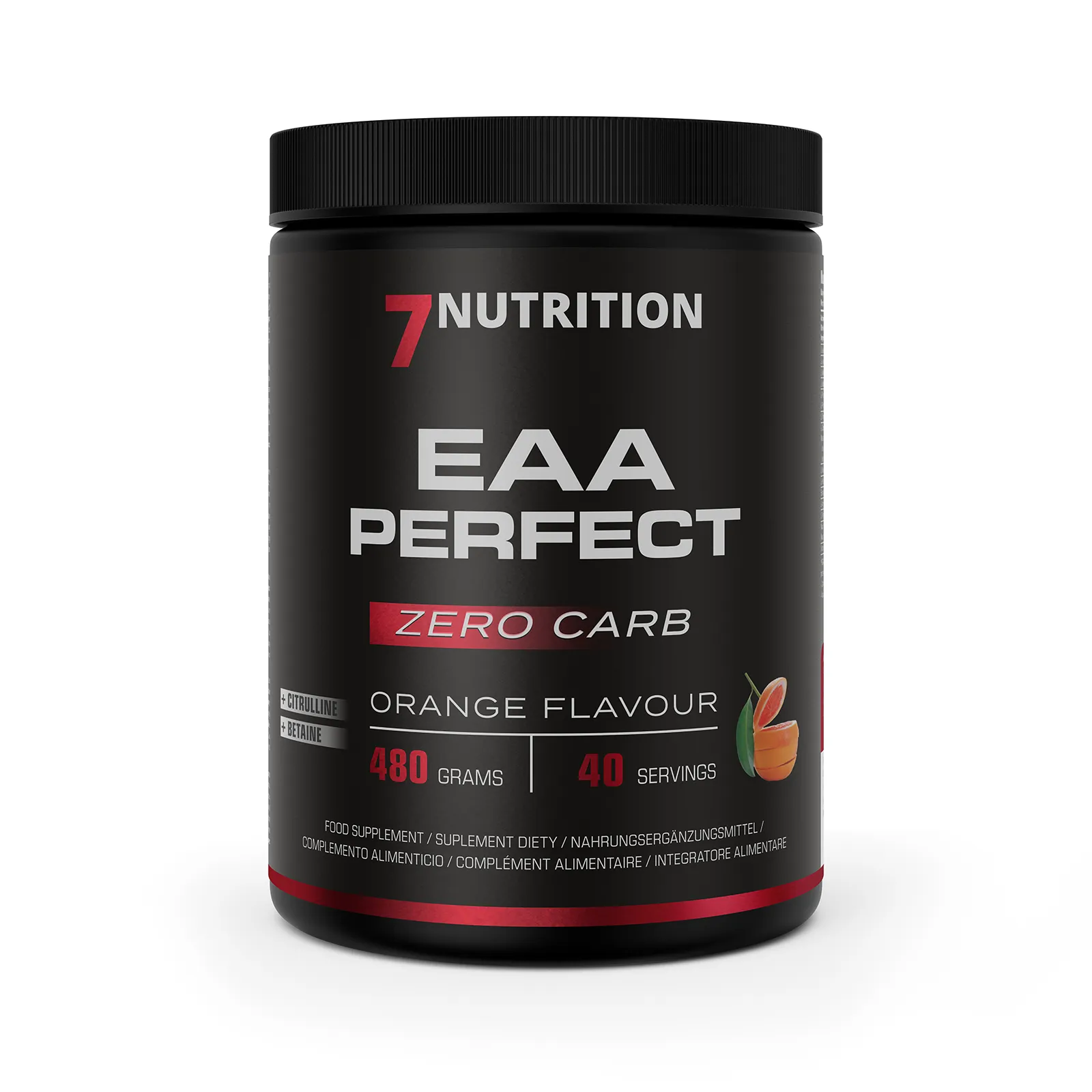 7Nutrition - EAA PERFECT 480G етикет с информация за съставките и вкуса