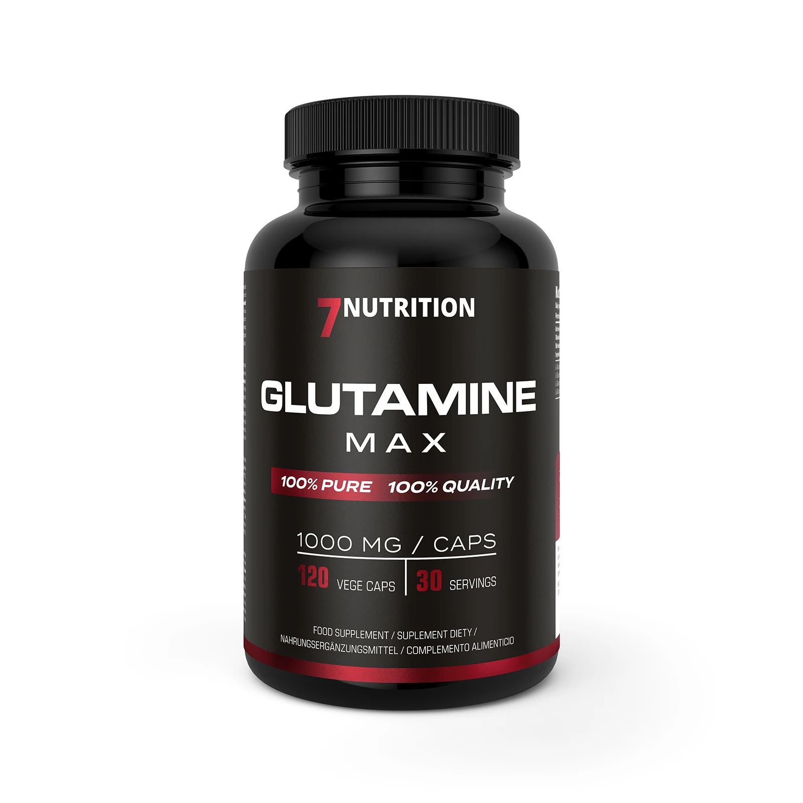 7Nutrition - Glutamine MAX 120 vege caps, хранителна таблица