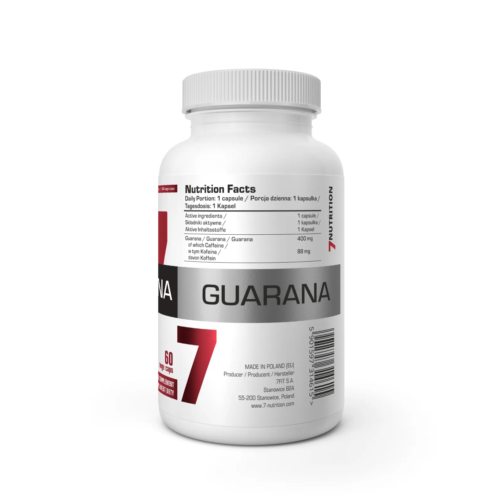 7Nutrition - GUARANA 60 CAPS, детайл от опаковката