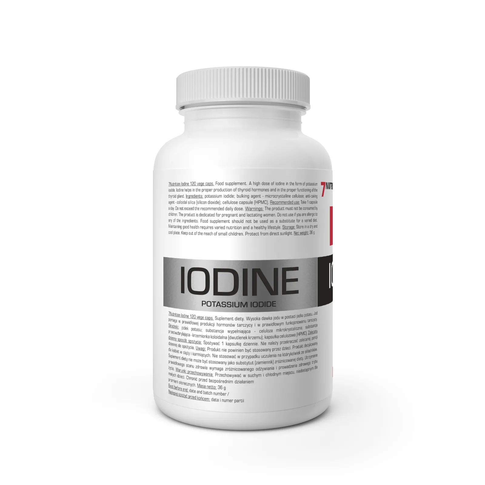 7Nutrition - Iodine 120 vege caps етикет