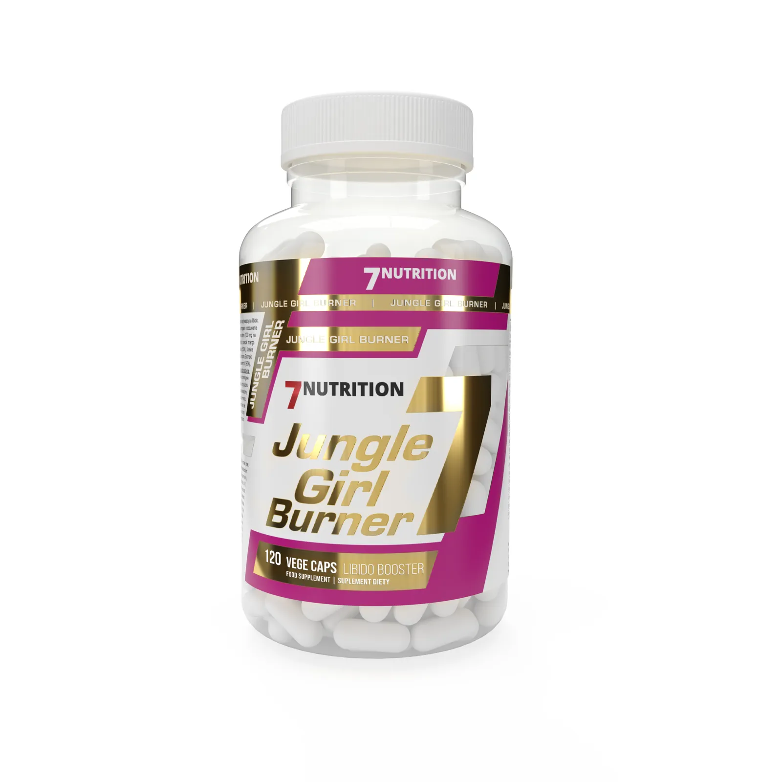 7Nutrition - Jungle Girl Burner 120 vege caps, етикет и част от опаковката