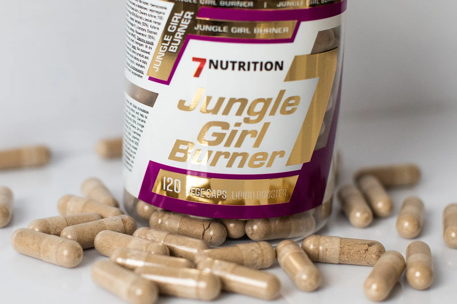7Nutrition - Jungle Girl Burner 120 vege caps, опаковка с разпилени капсули
