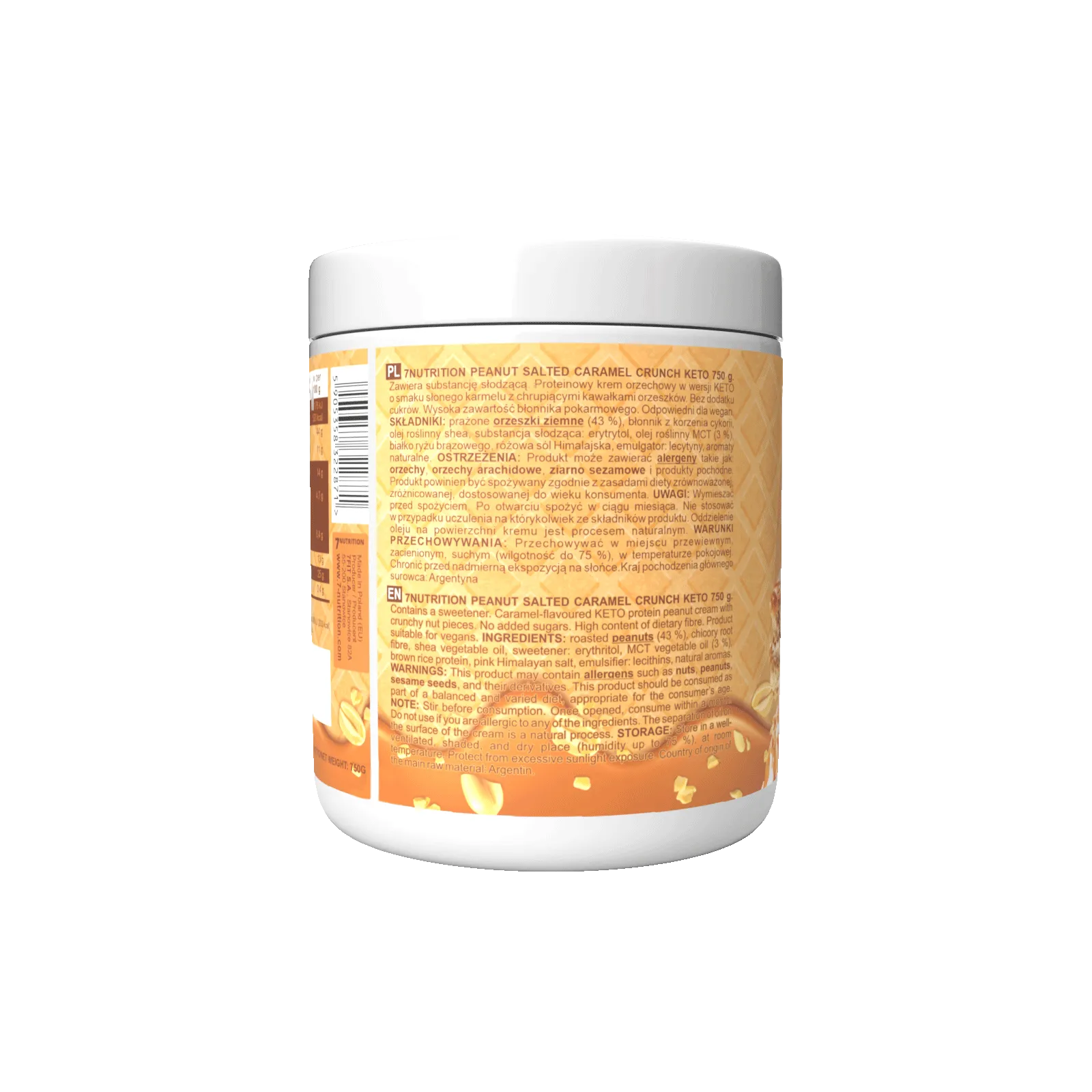 7Nutrition - Keto Cream Caramel Crunch 750g хранителна таблица