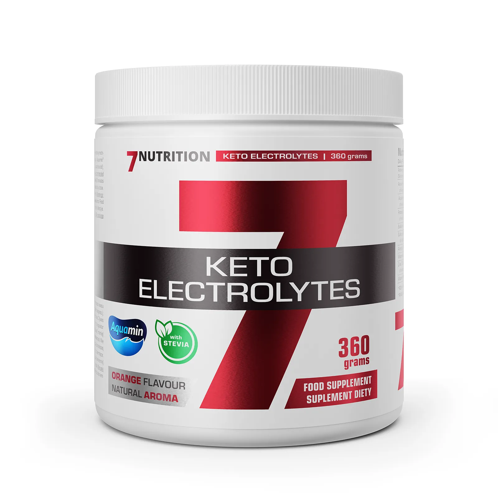 7Nutrition - KETO ELECTROLYTES 360g портокалов вкус преден изглед на опаковката