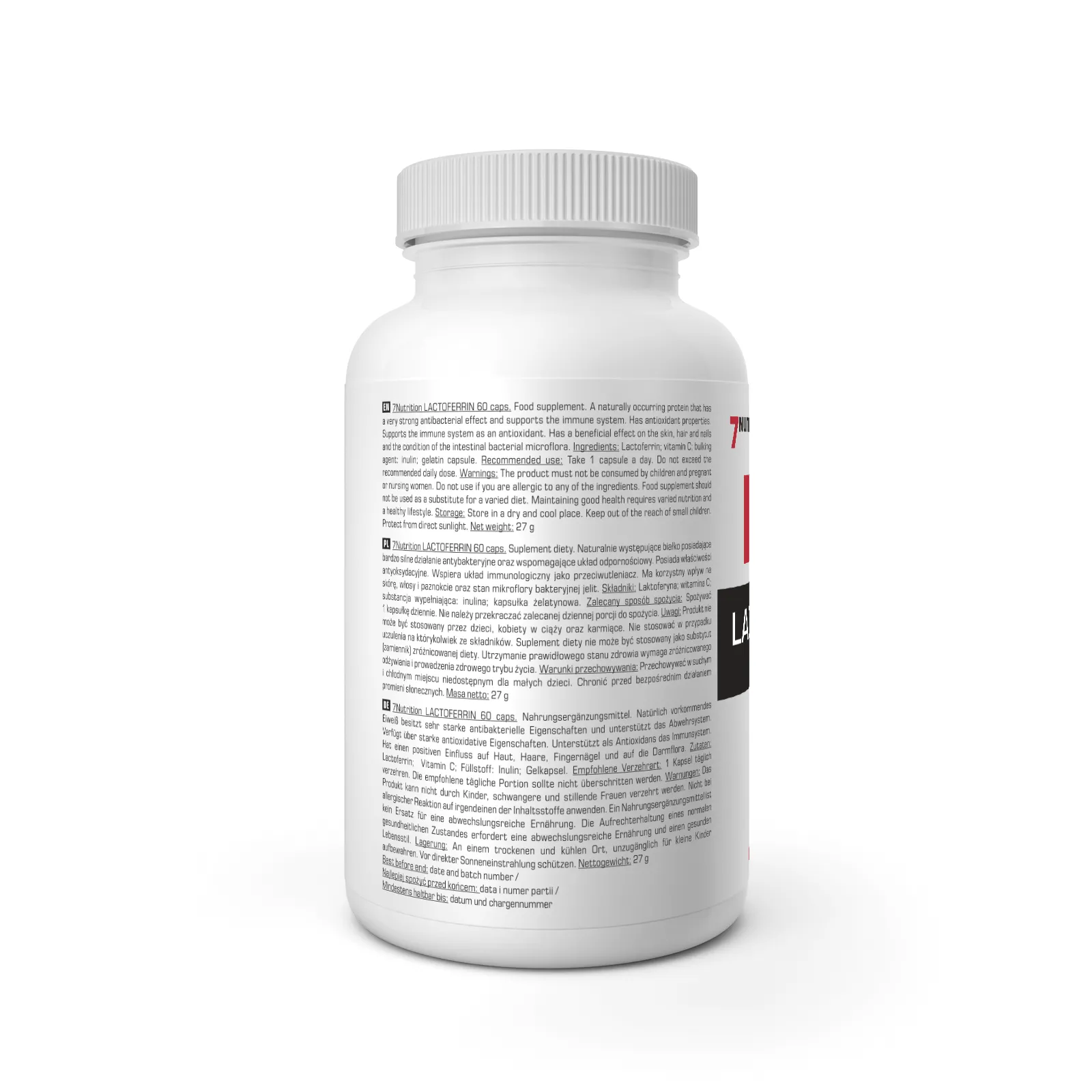 7Nutrition - LACTOFERRIN 60 caps етикет страна