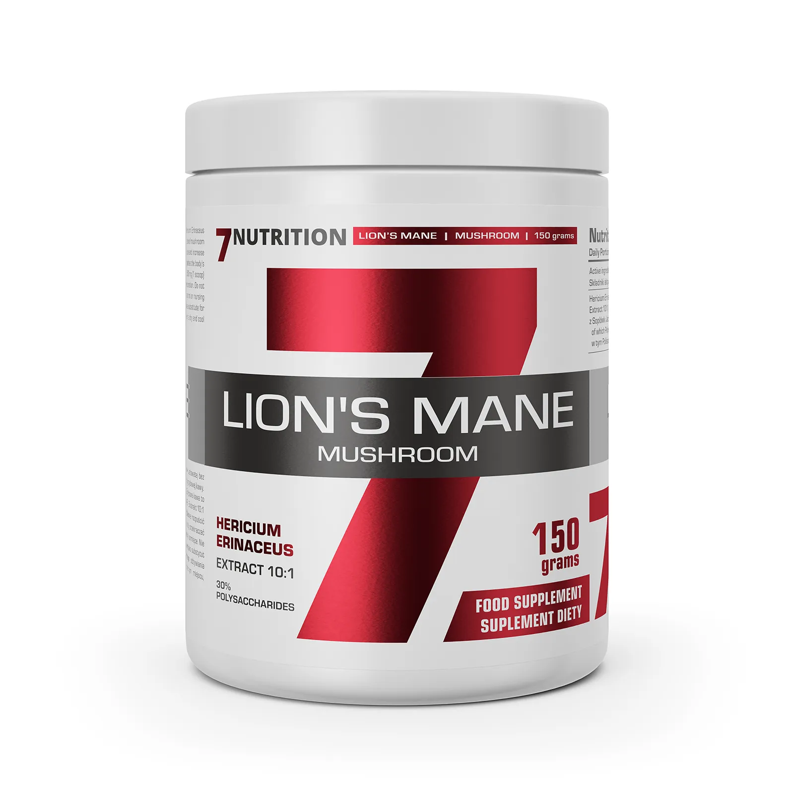 7Nutrition - LION'S MANE MUSHROOM 150g етикет и информация за продукта