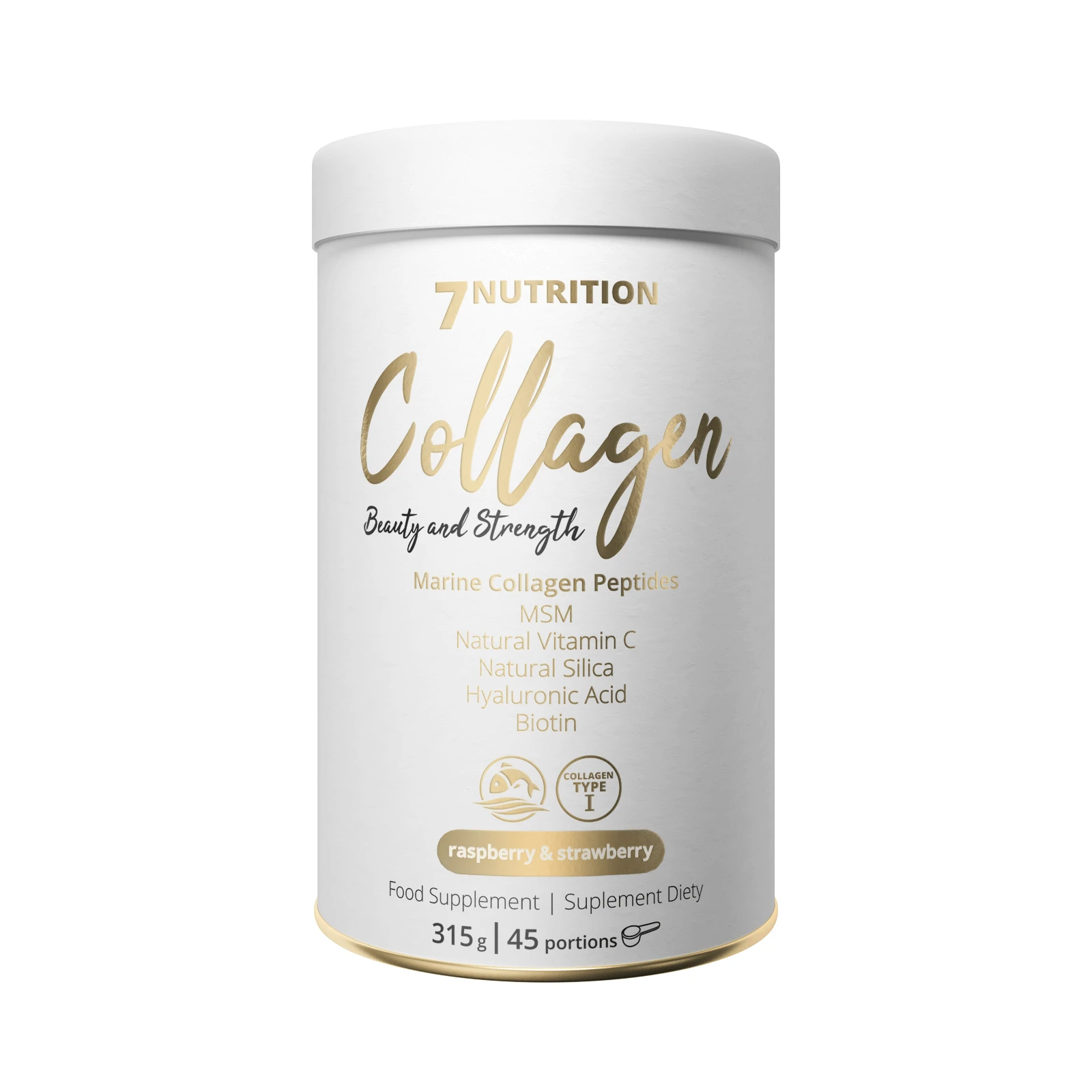 7Nutrition - MARINE COLLAGEN 315 g череша преден изглед на опаковката