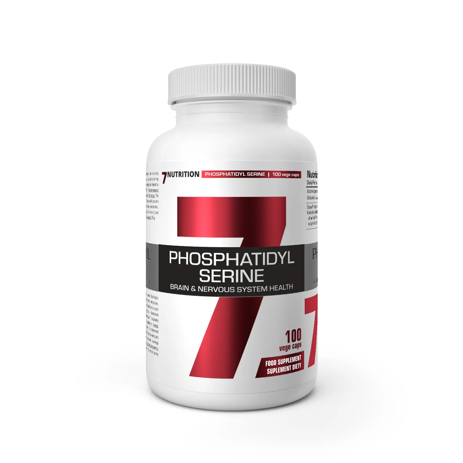 7Nutrition - PHOSPHATIDYL SERINE 250MG - 100 VEGE CAPS етикет
