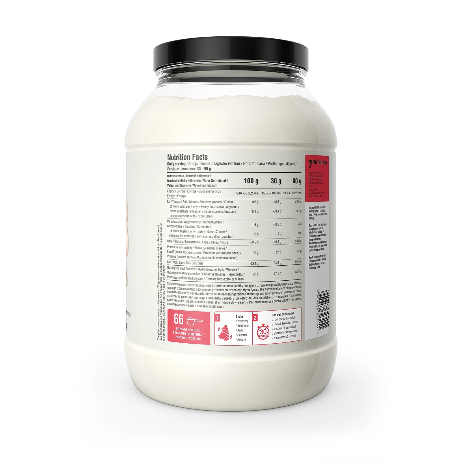 7Nutrition - Protein Juice 2000g опаковка с информация за състава