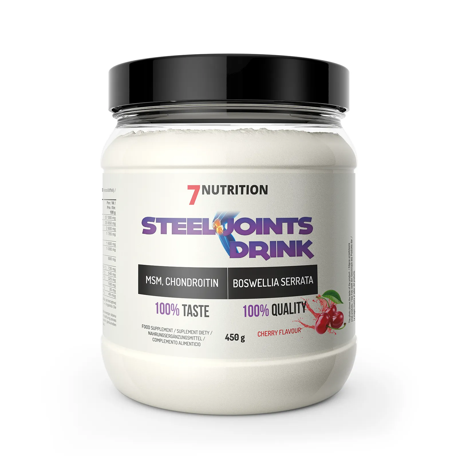 7Nutrition - STEEL JOINTS DRINK 450G етикет с информация за продукта