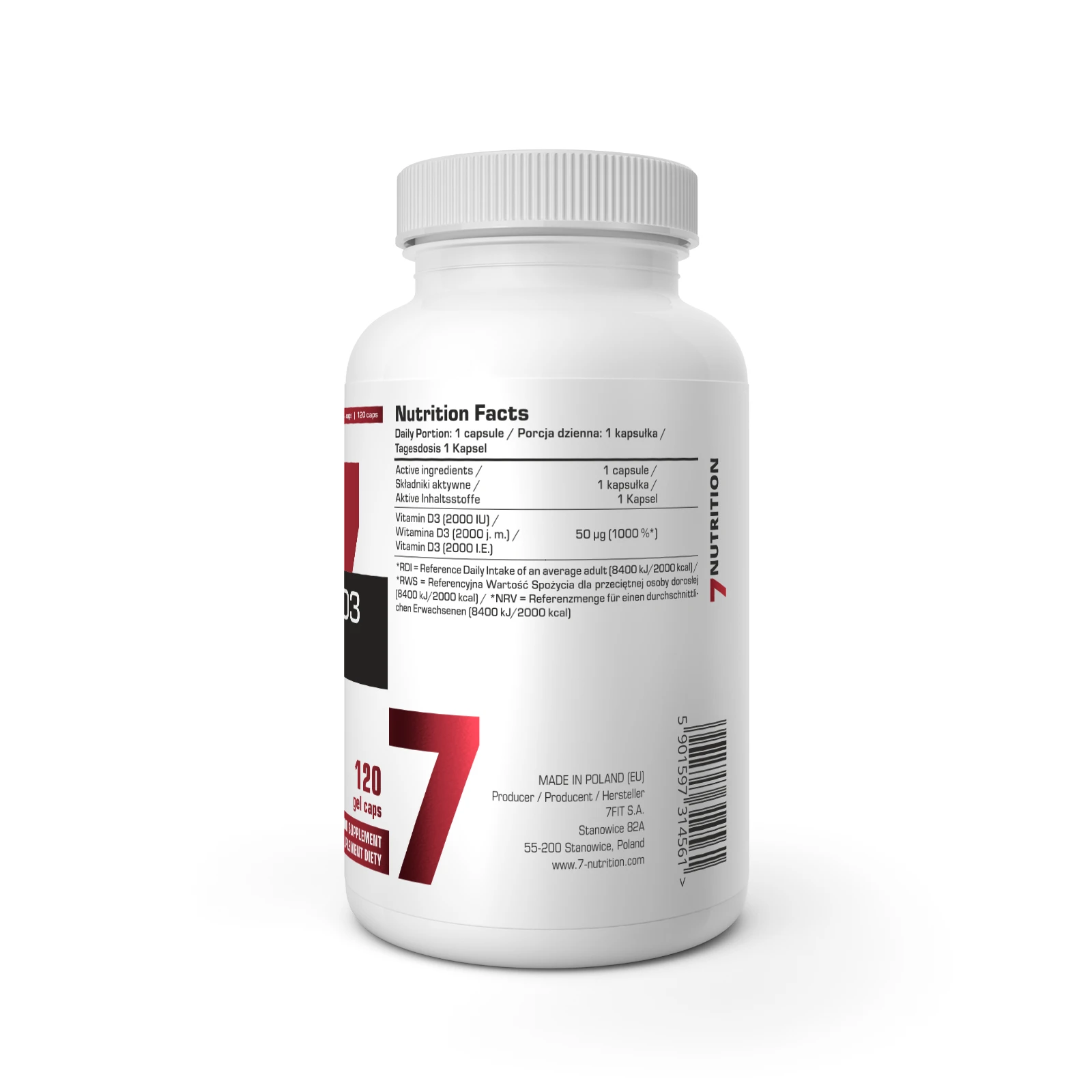 7Nutrition - Vitamin D3 2000 -120kaps