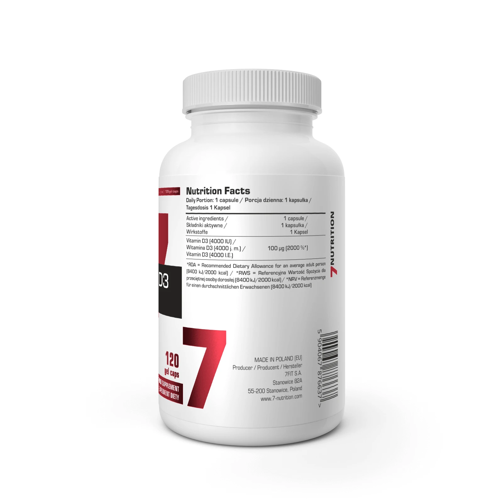 7Nutrition - Vitamin D3 4000 -120kaps