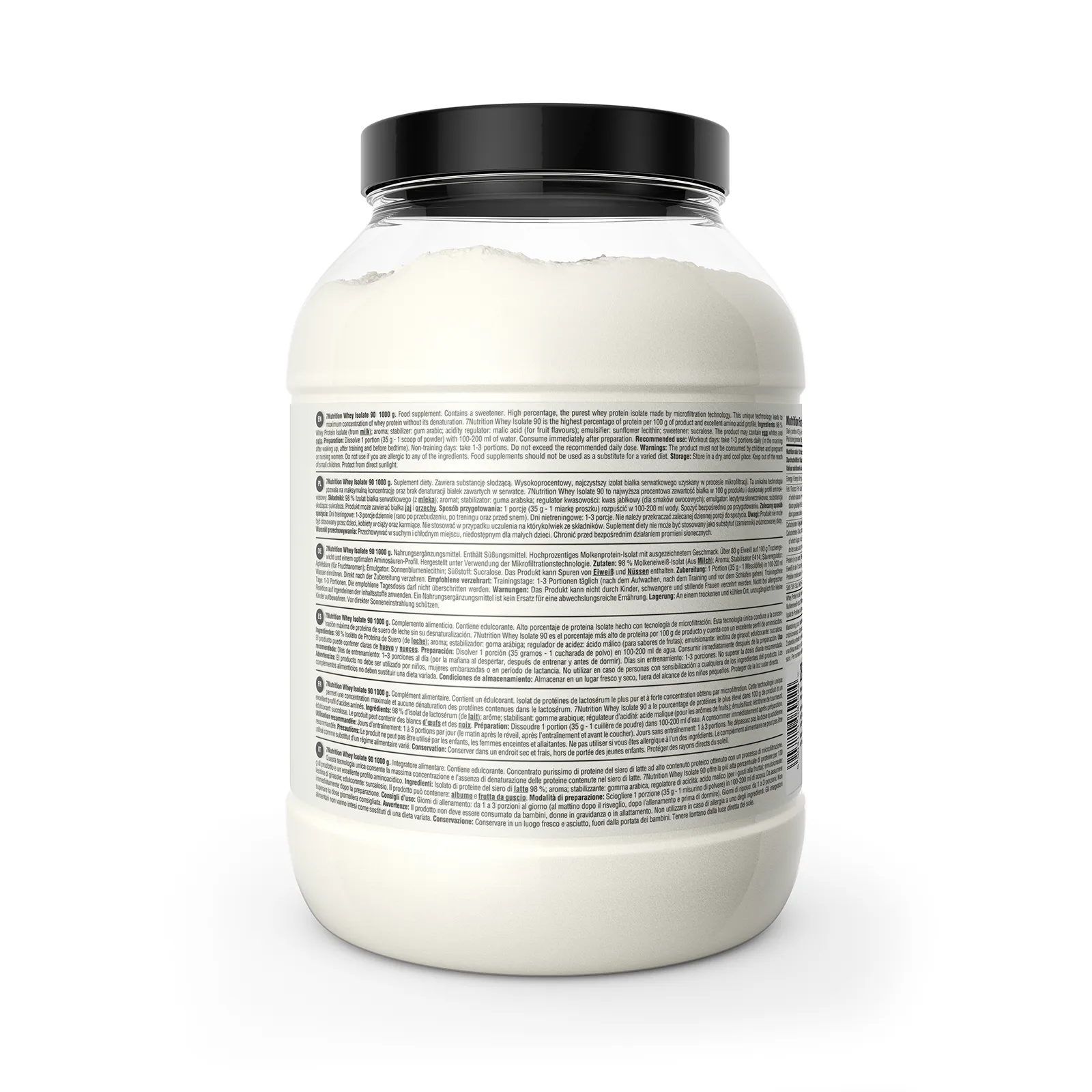 7Nutrition - Whey Isolate 90 1000g, хранителни факти и аминокиселинен профил