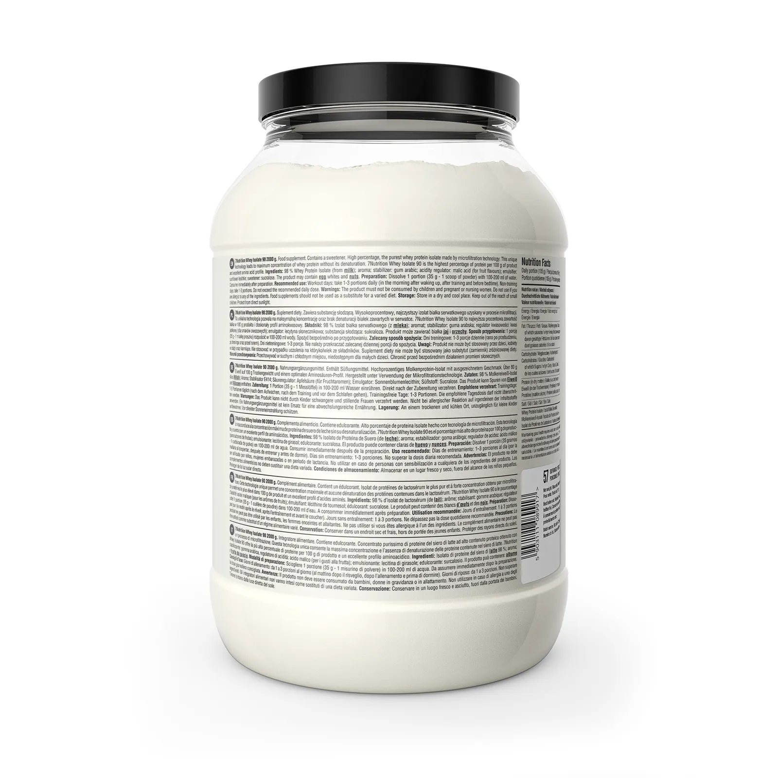 7Nutrition - Whey Isolate 90 2000g банан хранителен състав
