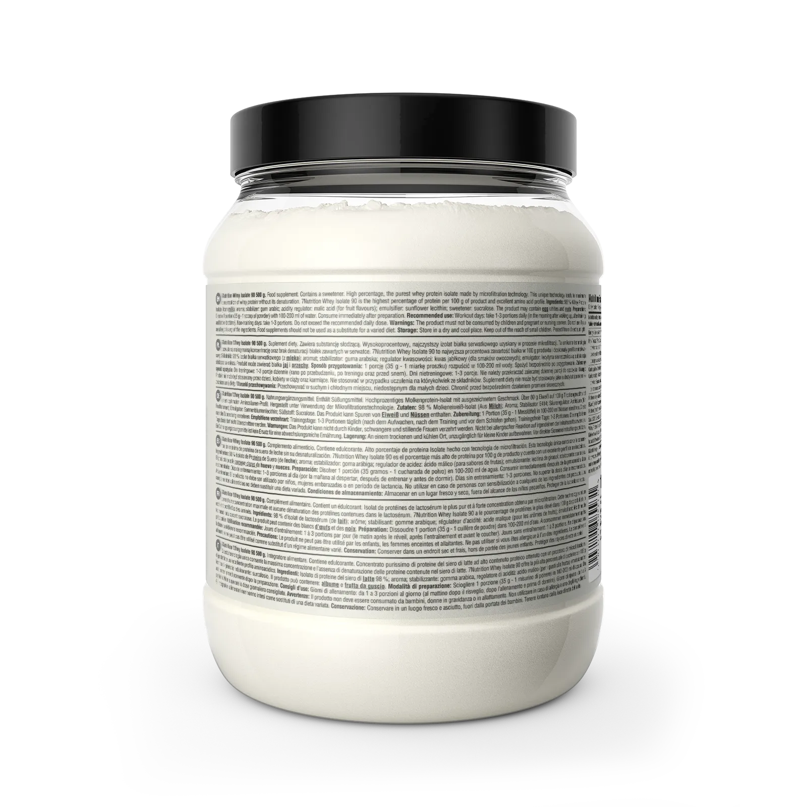 7Nutrition - Whey Isolate 90 500g етикет със състав на български език
